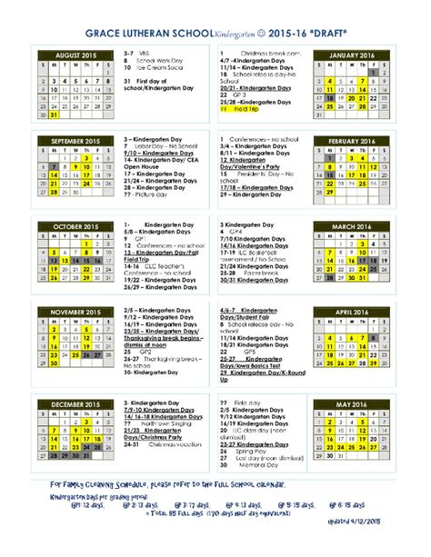 Grace College Calendar