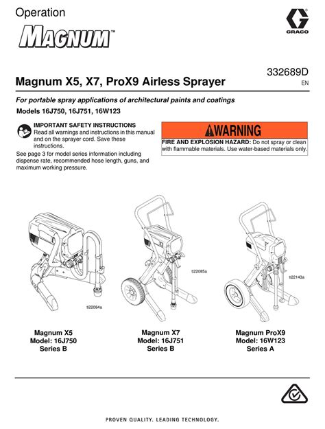 Graco magnum dx manual. DIY homeowners and handymen get cost-efficient, high-speed performance with the Magnum X5. This airless sprayer is ideal for painting interior projects and exterior projects, such as decks, siding, fences and small houses. Choose the X5 when you paint on a quarterly basis. $ 399.00. USD MSRP. 