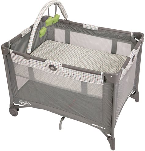 EXTON PA 1931 1-888-224-5649 Made in U.S.A. Keep your little one happy and comfortable no matter where you go with the Graco® Pack 'n Play® On the Go™ Playard. A removable, full-size bassinet folds with the playard for a quick setup and fewer parts to carry. Folding feet and wheels allow for a compact fold for easy travel.. 