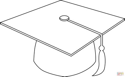 Grad Cap Free Coloring Pages