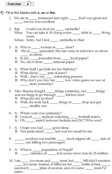 Grade 10 English Grammar Exercises