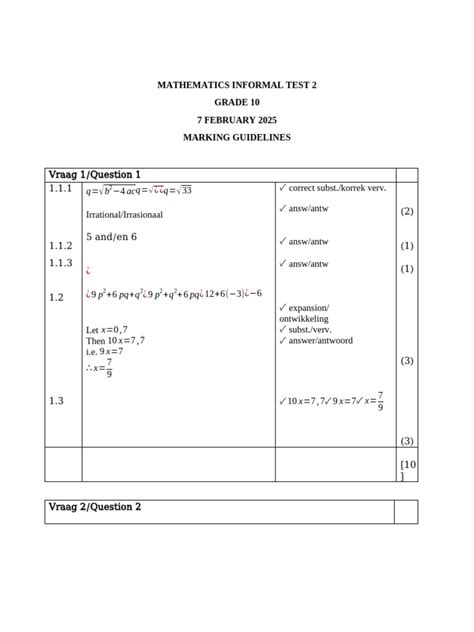 Grade 10 math test with answers pdf 2022. 1 Question Paper.  Grade 10 math test with...