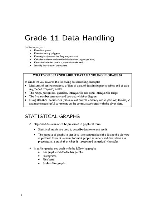 Grade 11 Geography Data Handling Answers