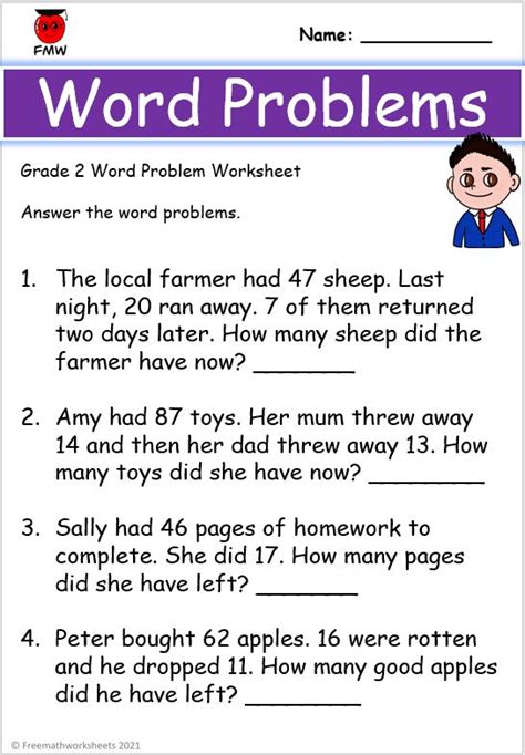 Grade 2 Word Problems Free Worksheets Printables Word problem