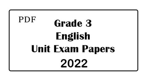 Grade 3 English Exam Paper - e-Kalvi