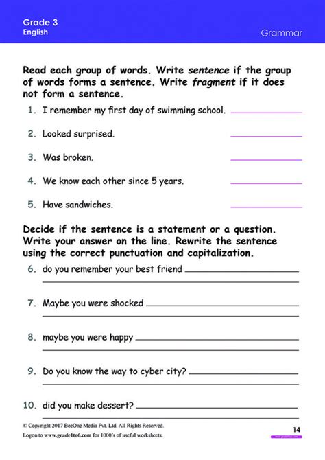 Grade 3 Grammar Pdf