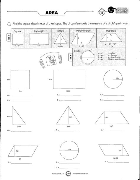 Grade 6 Geometry Worksheets: Area and perimeter of …