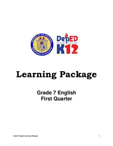 Grade 7 English Modules DepEd K to 12 Modules