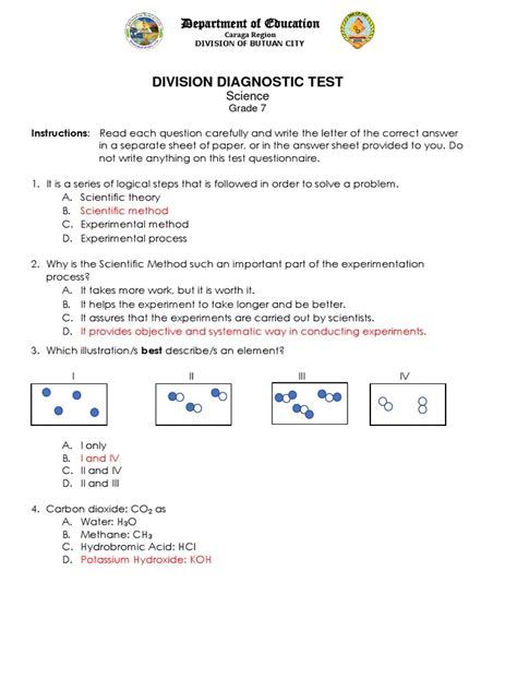 Grade 7 science test with answers pdf deped. Science 7_Answers Key_DAT - Free down...