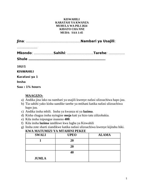 Grade 8 question.  By practicing with past papers, KISWAHILI INTEGRATED SCIENCE ES...