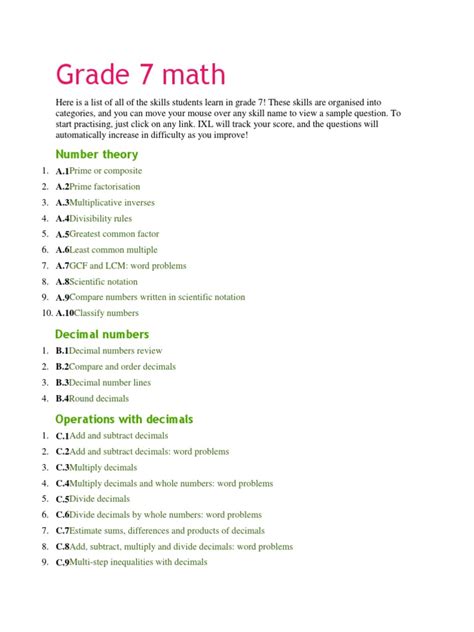 Grade 9 french units.  Master 7th grade math topics including geometry, statistics, and equati...