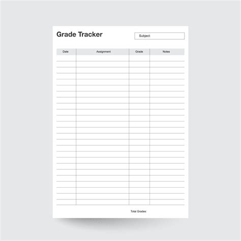 Grade Assignment Tracking Sheet