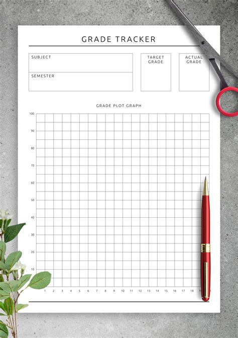 Grade Tracking Sheet Template Table Download Printable PDF