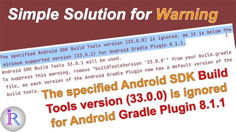 Gradle Build Tools Version / "The specified Android SDK Build Tools