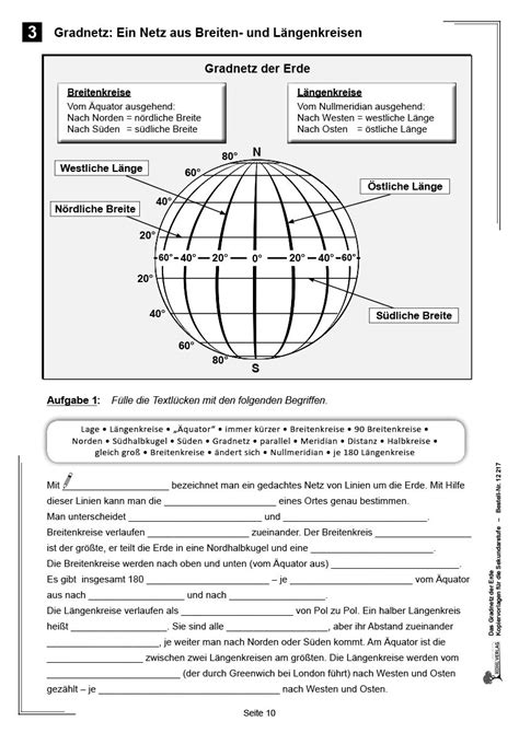 Gradnetz der erde arbeitsblatt kostenlos