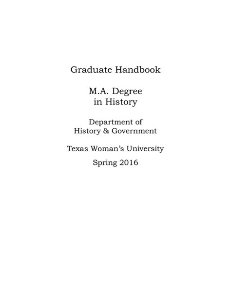 Graduate Handbook and Forms – History - California …