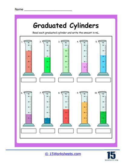 Graduated Cylinder Measurement Worksheet
