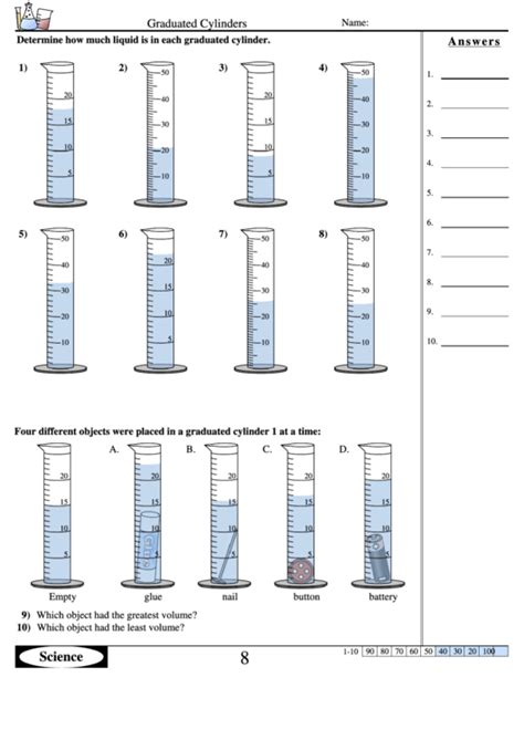 Graduated Cylinder Worksheet