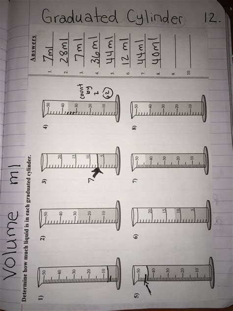 Graduated Cylinders Name: Answers