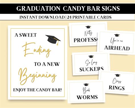 Graduation Candy Buffet Sign and Labels Printable Graduation Etsy Graduation candy buffet
