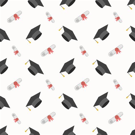 Graduation Cap and Diploma Seamless Pattern Background 8895082 Vector