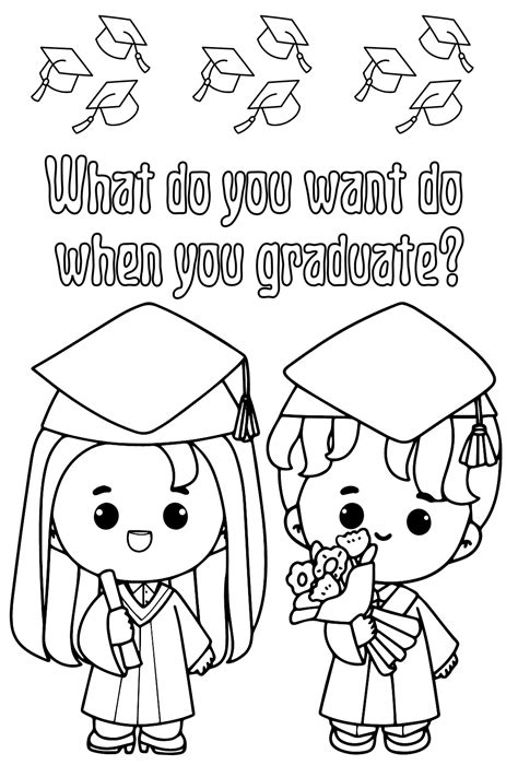 Graduation Coloring Pages Preschoo