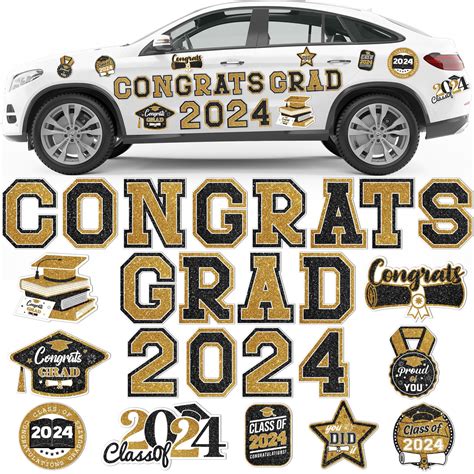 Graduation Decorations Class of 2024 - 278pcs Black Gold eBay