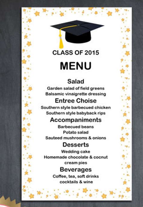 Graduation Menu Template