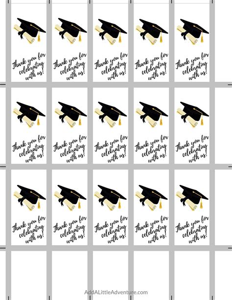 Graduation Mini Candy Bar Wrappers Printable PDF File