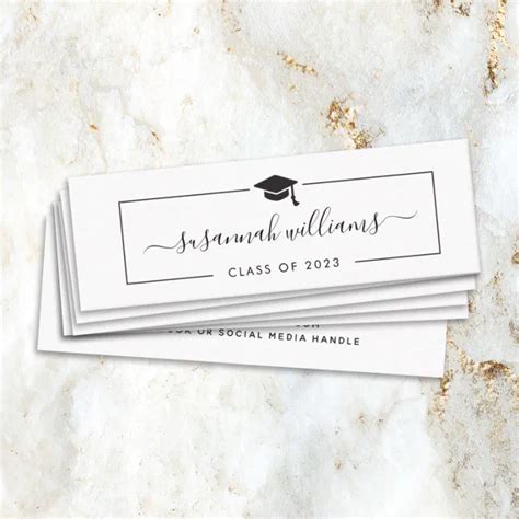 Graduation Name Card Modern Script Insert Card in 2020