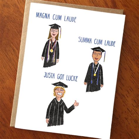 Graduation card puns. Punny llama. This is one of those funny graduation greetings that utilizes a perfect animal pun. Use this card from Lettuce Builda House to congratulate the grad with a sense of humor on their new ... 