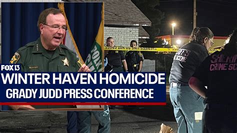 Grady judd news conference today. Sheriff Grady Judd held a news conference on afternoon to discuss a weekend shooting in which a "sovereign citizen" shot two deputies and then was killed when backup deputies returned fire. 