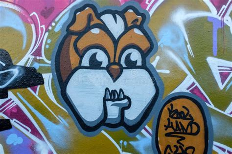 Graffiti drawing ideas with pencil.  The dog has exaggerated features, including large e...