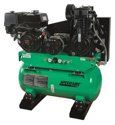 Electric air compressors typically produce 2 to 3 cubic feet per minute (cfm) of air flow per 1 running HP or 746W. Output power needs are best determined by considering the cfm and pressure capabilities of the compressor. The free air flow rate the compressor can generate, measured in cubic feet per minute (cfm), at 90 psi.