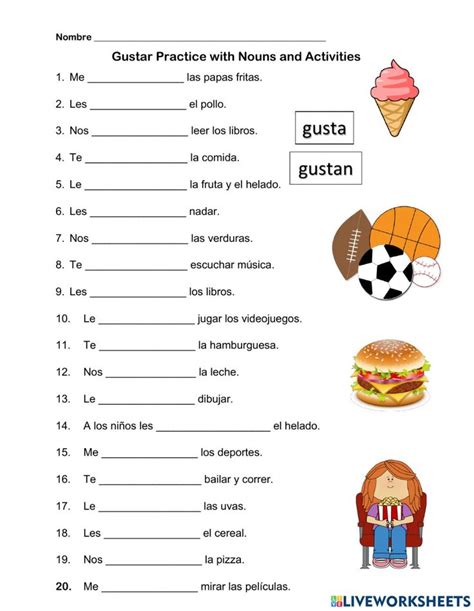 Use the appropriate forms of the verb gustar t