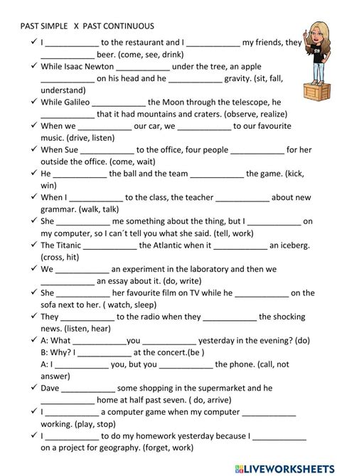 Grammar Exercise: Present Simple/Continuous, Past Simple: Letter.