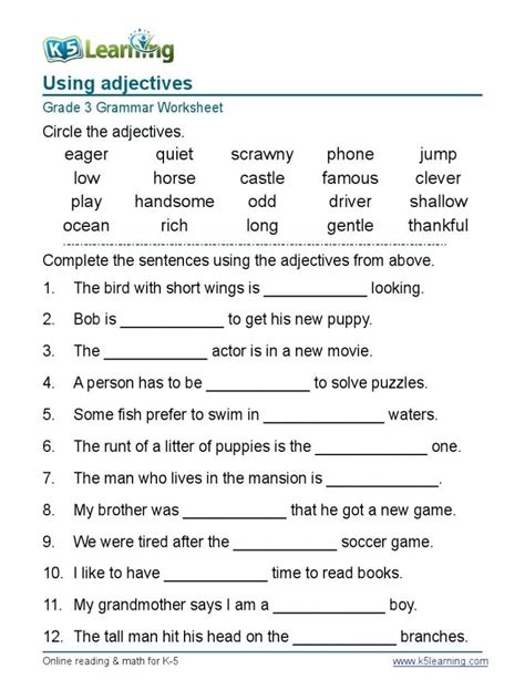 Grammar For Fourth Graders