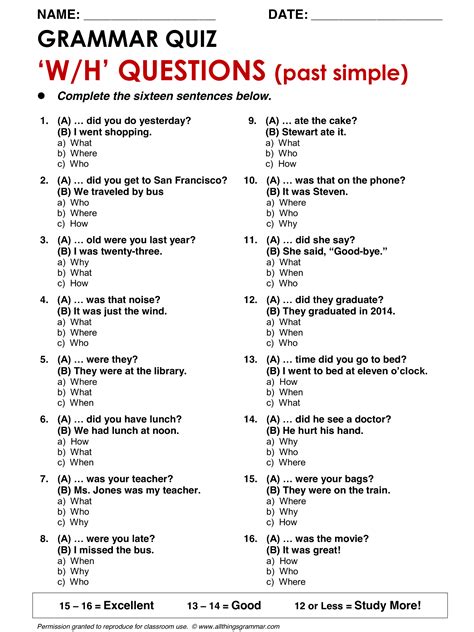 Grammar Questions And Answers
