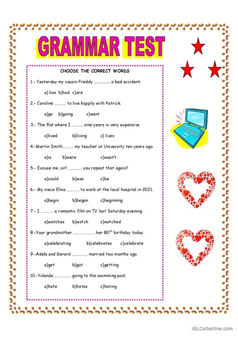 Grammar Test Papers With Answers