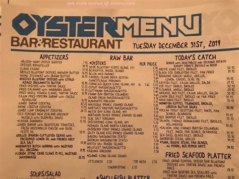 Grand Central Oyster Bar Menu, Prices & Hours of Operation 2024 ...