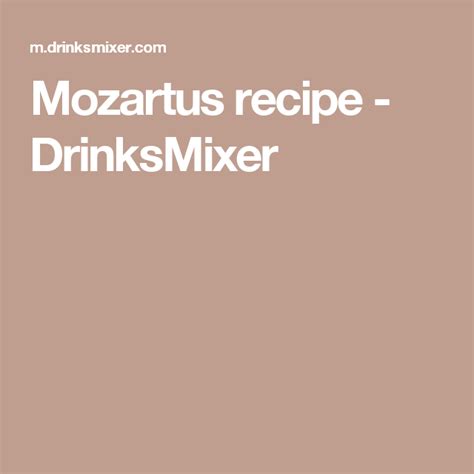 Grand Master recipe - DRINKSMIXER.COM