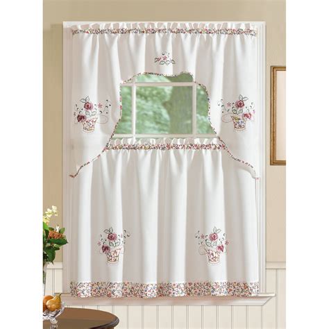 Grand Ocean Embroidered Kitchen Window Curtain 1 Swag …