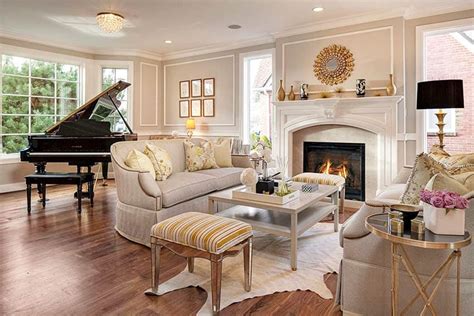 Grand Piano Living Room And Fireplace