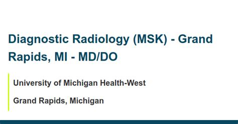 Grand Rapids, MI - Breast Imaging - MD/DO Job Opening in Grand Rapids ...