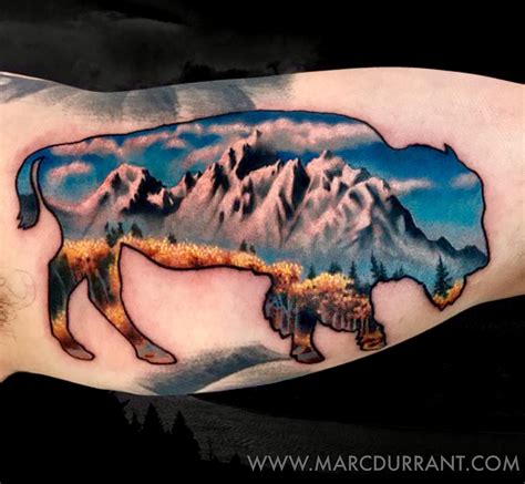 Grand Tetons by Marc Durrant Los Angeles CA Mountain tattoo, Body art