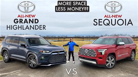 Grand highlander vs sequoia. 22 Jan 2016 ... The Toyota Sequoia is a bigger SUV than the Toyota Highlander. As such, they have very different engines. The Sequoia's 381 horsepower V-8 can ... 