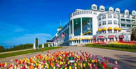 Grand hotel mackinac island michigan. R1932. Dimensions: 8x3.5. Quantity. Add to cart. Location: Mackinac Island, MI. Since 1887 the historic Grand Hotel has been welcoming guests in "grand" style. This 390 guest room hotel sits majestically on a hill west of the main street on Mackinac Island. 