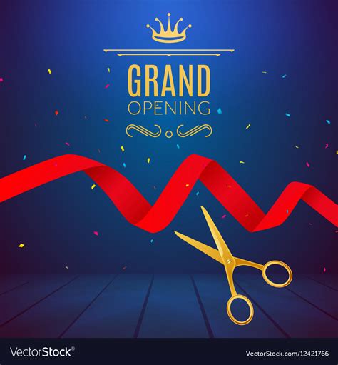 Grand opening design template with ribbon and Vector Image