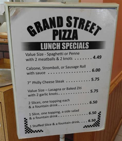 Grand street pizza in knightdale. All info on Grand Street Pizza in Knightdale - Call to book a table. View the menu, check prices, find on the map, see photos and ratings. ... Ladin, lingua ladina . Where: Find: Home / USA / Knightdale, North Carolina / Grand Street Pizza, 901 N Smithfield Rd; Grand Street Pizza. Add to wishlist. Add to compare. Share #1 of 36 … 