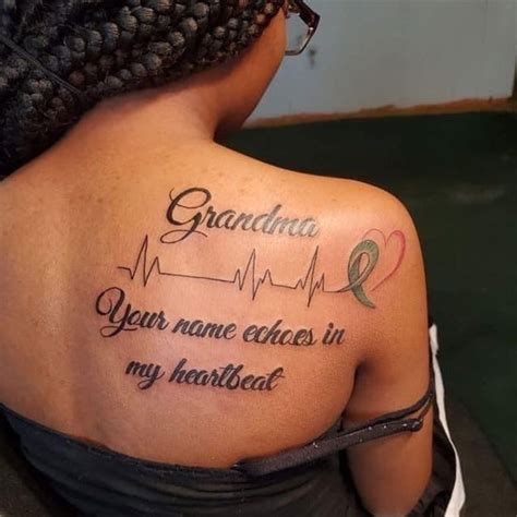 Grandma Portrait Tattoos. If you want a more unique or custom reminder of your grandma, then you should consider a portrait tattoo as a memorial tattoo. As the name suggests, a portrait tattoo is a recreation of a photo of your grandmother. Now, if you want, your tattoo can only include a picture of your grandmother.. 